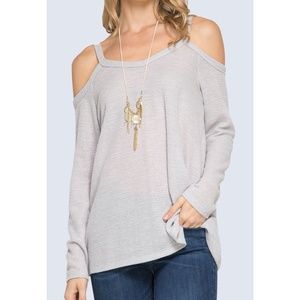 Long Sleeve Cold Shoulder Top